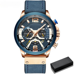 Leather Chronograph Wristwatch