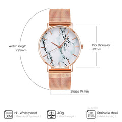 Fashion Mesh Marble Wrist Watch