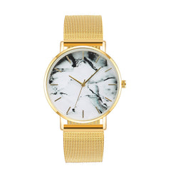 Fashion Mesh Marble Wrist Watch